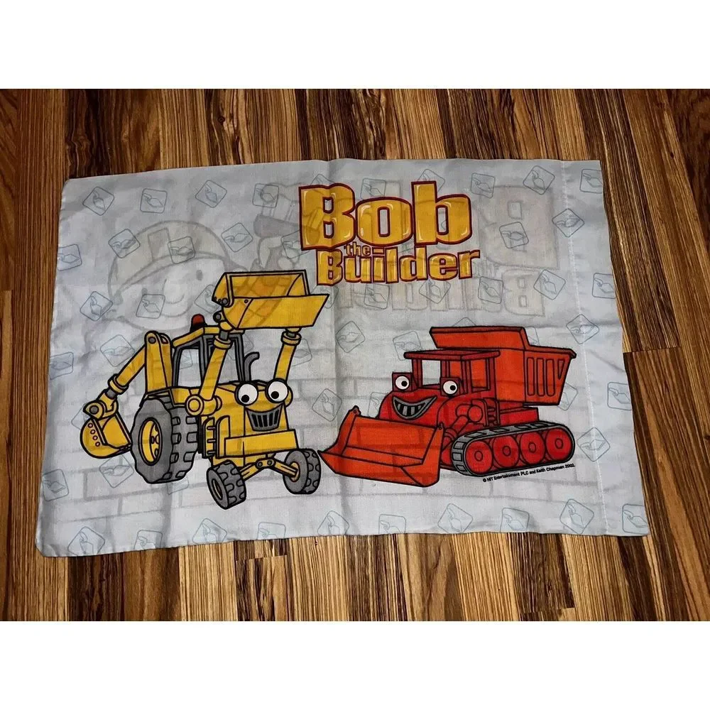 Bob The Builder Pillowcase Vintage Fabric Material Crafts 2002 HIT Entertainment